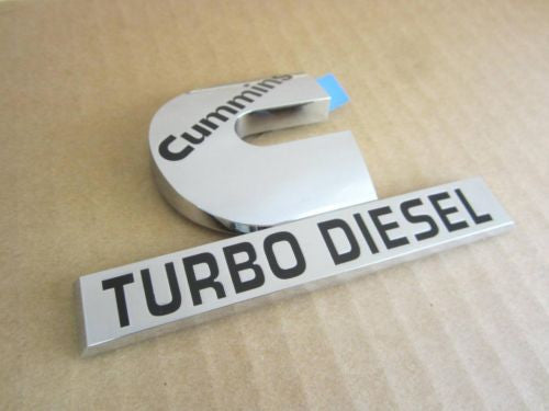 One 1 Genuine OEM Dodge Ram Cummins Turbo Diesel Emblem Decal Badge Chrome