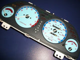 1990-1993 Acura Integra Cluster White Face Glow Through Gauges MT or AT Blue