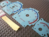 1990-1993 Acura Integra Cluster White Face Glow Through Gauges MT or AT Blue
