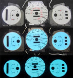92-95 Honda Civic DX Automatic 140 MPH Cluster White Face Glow Gauges Blue Green