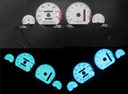 94-01 Acura Integra AT Automatic LS RS GS White Face Glow Gauges 8K Blue & Green