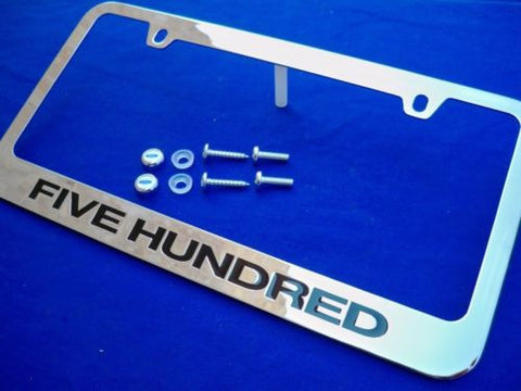 05 06 07 Ford Five Hundred Chrome Metal License Plate Frame With Logo Caps