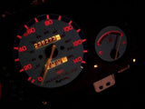 1990-1993 Acura Integra Cluster White Face Glow Through Gauges MT or AT Blue