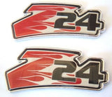 2 Chevy Cavalier Z24 Logo Red Fender Emblem Emblems Sign Decal Flamed Badges