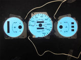 92-95 Honda Civic DX Automatic 140 MPH Cluster White Face Glow Gauges Blue Green