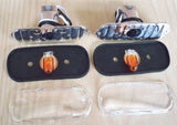 Universal Clear Euro Hot Rat Rod Motorcycle Side Markers Blinker Signal Lights