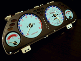 1990-1993 Acura Integra Cluster White Face Glow Through Gauges MT or AT Blue