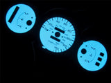 92-95 Honda Civic DX Automatic 140 MPH Cluster White Face Glow Gauges Blue Green