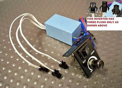 12 Volt 3 Plug Universal El Glow Gauges Power Inverter