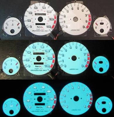 90 91 92 93  Acura Integra GSR White Face Indiglo & Reverse Glow Gauges 9K RPM