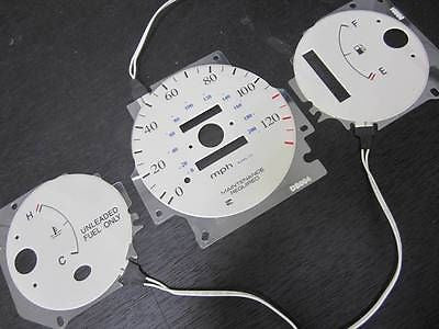 96-00 Honda Civic DX AT Automatic Only White Face Cluster Glow Gauges NO/RPM