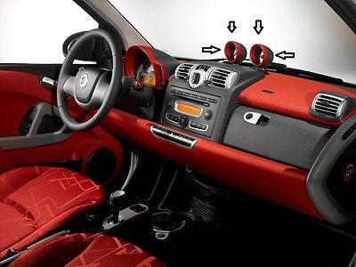 Smart Car Fortwo Speedometer Clock Gauges Pod Ornamental Cover Rings Bezel Trim