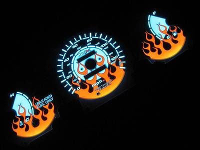 96-00 Honda Civic DX Manual Stick Shift Flamed White Face Glow Gauges Kit