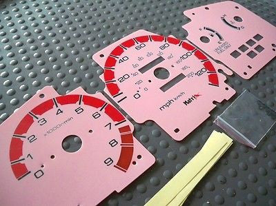 92-95 Manual MT Honda Civic EX LX IS Cluster Pink Face White Glow Through Gauges