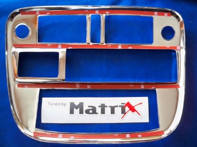 96 97 98 Honda Civic Center Console Alum Chrome Cover AC & Heater Trim Overlay
