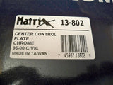 96 97 98 Honda Civic Center Console Alum Chrome Cover AC & Heater Trim Overlay