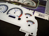 99-03 Metric in Km Ford Mustang Cobra White Face Glow Through Gauges 201057BKM