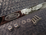 OEM Ford Ranger Chrome Engraved License Plate Frame w/ Logo Screw Caps