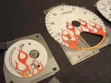 94-97 Honda Accord Manual Flame Flamed white face Glow Gauges Kit for Cluster