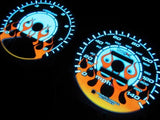 94-97 Honda Accord Manual Flame Flamed white face Glow Gauges Kit for Cluster