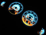 94-97 Honda Accord Manual Flame Flamed white face Glow Gauges Kit for Cluster