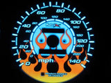 94-97 Honda Accord Manual Flame Flamed white face Glow Gauges Kit for Cluster