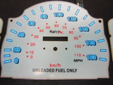 1999 2000 Toyota Tacoma W/O RPM White Face Indiglo Gauges 180 Kilometers KPH
