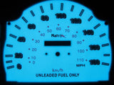 1999 2000 Toyota Tacoma W/O RPM White Face Indiglo Gauges 180 Kilometers KPH