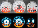 92-95 Honda Civic Manual Stick Shift Flamed white face Glow Gauges Kit
