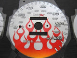 92-95 Honda Civic Manual Stick Shift Flamed white face Glow Gauges Kit