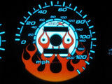 92-95 Honda Civic Manual Stick Shift Flamed white face Glow Gauges Kit