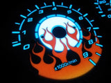 92-95 Honda Civic Manual Stick Shift Flamed white face Glow Gauges Kit