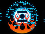 92-95 Honda Civic Manual Stick Shift Flamed white face Glow Gauges Kit