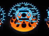 92-95 Honda Civic Automatic AT Transmission Flamed white face Glow Gauges Kit