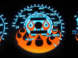92-95 Honda Civic Automatic AT Transmission Flamed white face Glow Gauges Kit
