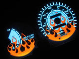 96-00 Honda Civic DX Automatic AT Transmission Flamed White Face Glow Gauges Kit