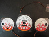 96-00 Honda Civic DX Manual Stick Shift Flamed White Face Glow Gauges Kit