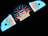 98.5 99 00 Toyota Tacoma W/O Tachometer Flamed Glow Gauges 180 In Kilometers KPH