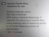 Genuine 2000 2001 Audi A6 Textile Rear Floor Mats Carpets 4B0 061 326 E 93X