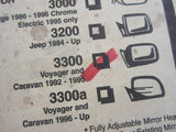 Custom Towing Mirror Extensions 1992-1995 Dodge Caravan Plymouth Voyager 3300