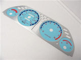 1990-1993 Acura Integra Automatic Aluminum Bezel & Glow Through Blue Face Gauges