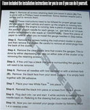 95-97 Toyota Tacoma w RPM Km Cluster White Face Glow Through Gauges 201062BKM