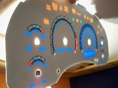 98-02 Chevy S10 Blazer White Face Glow Through Gauges