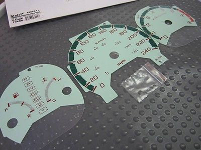 1998-2002 Kilometers MT Manual Honda Accord Green White Glow Through Face Gauges