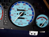 1990-1993 Acura Integra Cluster White Face Glow Through Gauges MT or AT Blue