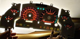 1996-1998 Ford Mustang GT V8 White Face Glow Through Gauges With Red Accent