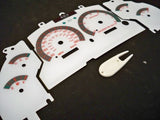 1996-1998 Ford Mustang GT V8 White Face Glow Through Gauges With Red Accent