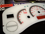 Kilometers 180KPH Sierra Yukon White Face Glow Through Gauges For Cluster Red