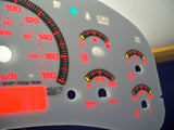 Kilometers 180KPH Sierra Yukon White Face Glow Through Gauges For Cluster Red
