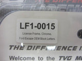 1 Ford Escape All Models Engraved Chrome Metal License Plate Frame W/ Logo Caps